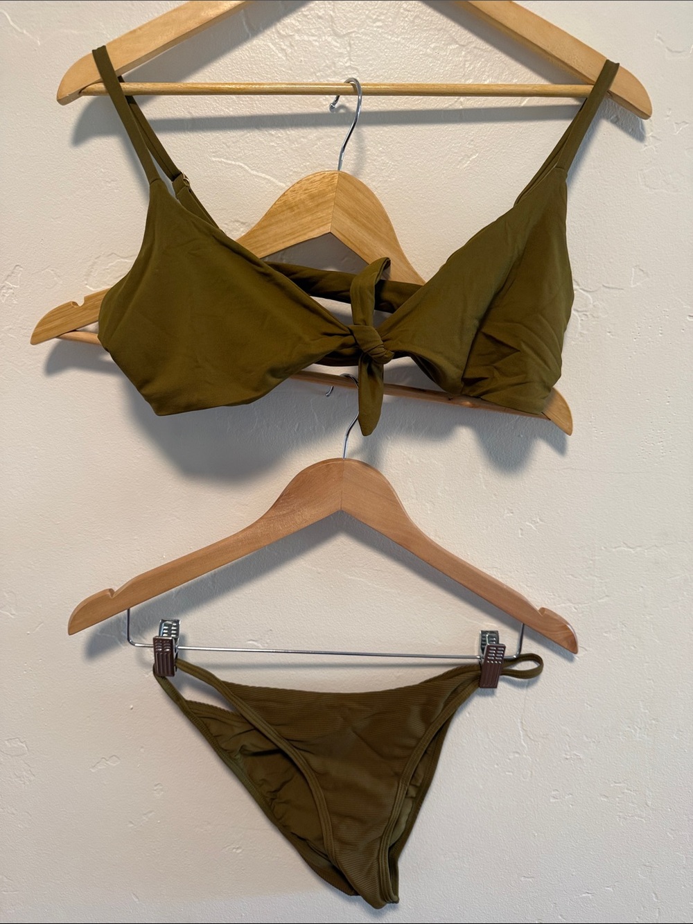l*space Olive Tie-Front Bikini Set